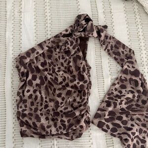 Leopard Print one shoulder top